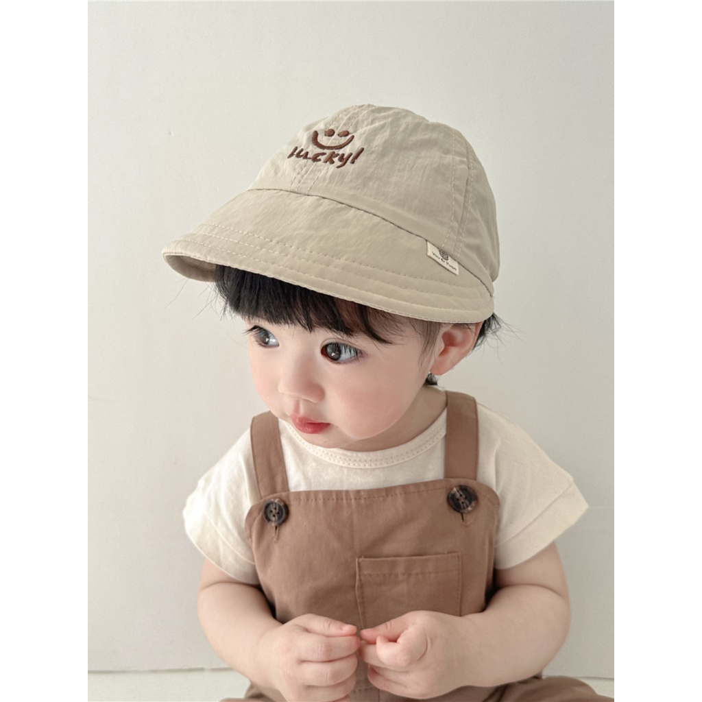 Mũ Lưỡi Trai Vành Mềm Mại Nhanh Khô Thêu Chữ Thời Trang Mùa Hè Dành Cho Trẻ Nhỏ 0-2 Tuổi