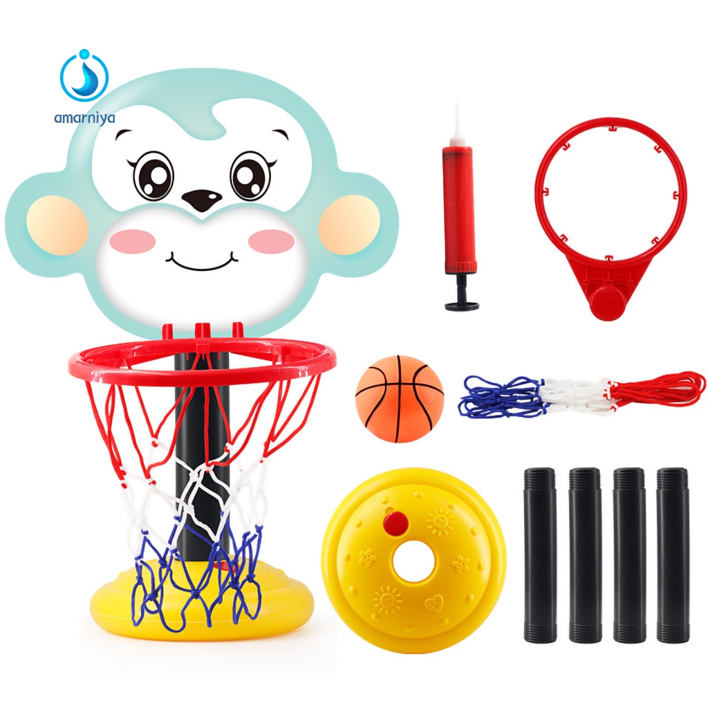 1 Bộ Giá Đỡ Bóng Rổ Đồ Chơi Hình Chú Khỉ Dùng Trang Trí Trong Nhà