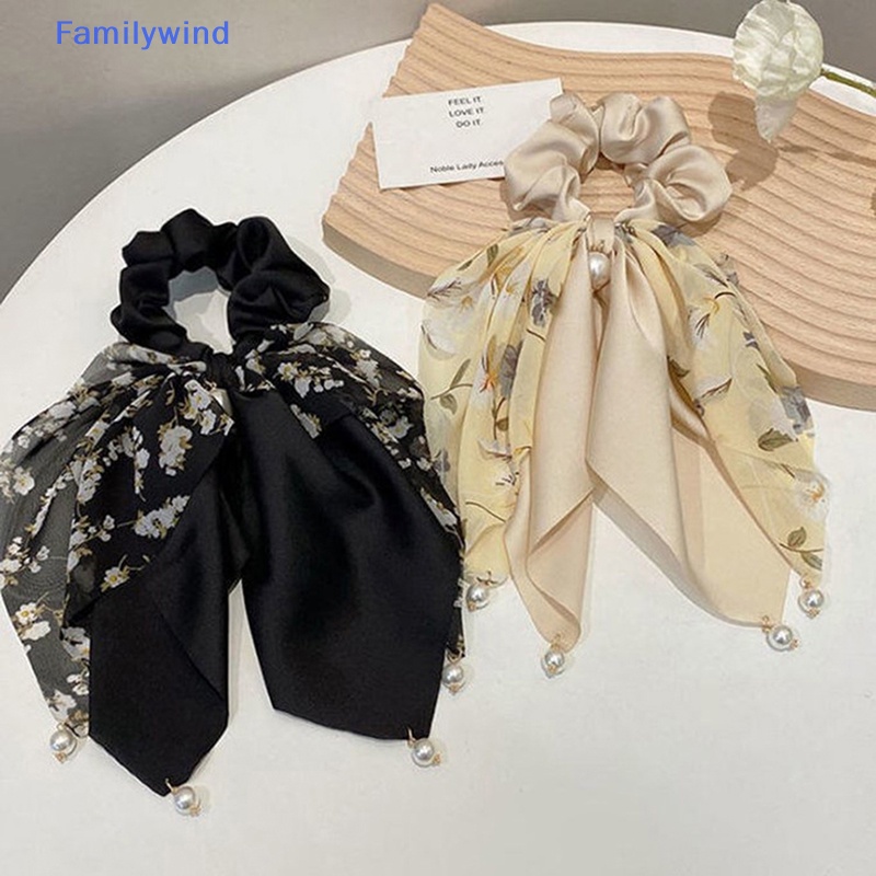 Dây Buộc Tóc Hình Nơ Đính Ngọc Trai Đơn Giản Thời Trang Hàn Quốc