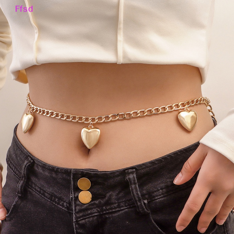 {Ffsd} Dây Xích Đeo Thắt Lưng Kim Loại Hình Trái Tim Thời Trang Đi Biển Phong Cách Gothic Quyến Rũ Dành Cho Nữ