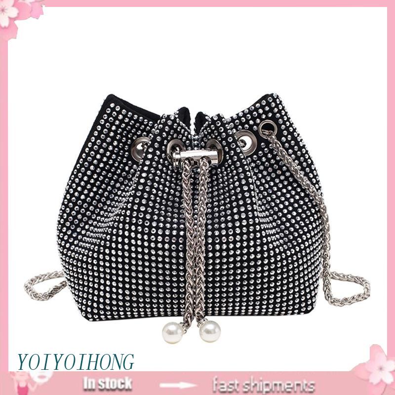 Túi Xách Đeo Chéo Đính Đá Thanh Lịch Cho Nữ