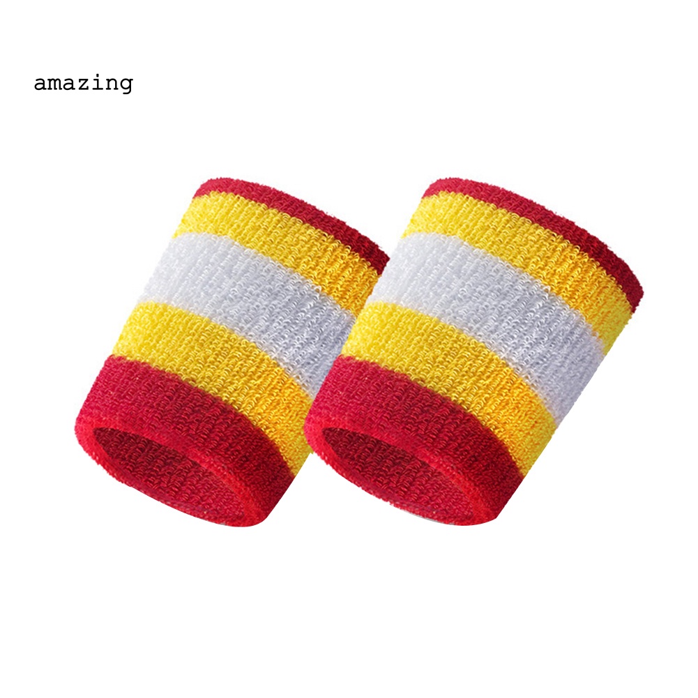 1 Cặp Băng Đeo Cổ Tay Hỗ Trợ Cổ Tay Họa Tiết Kẻ Sọc Dùng Khi Chơi Thể Thao
