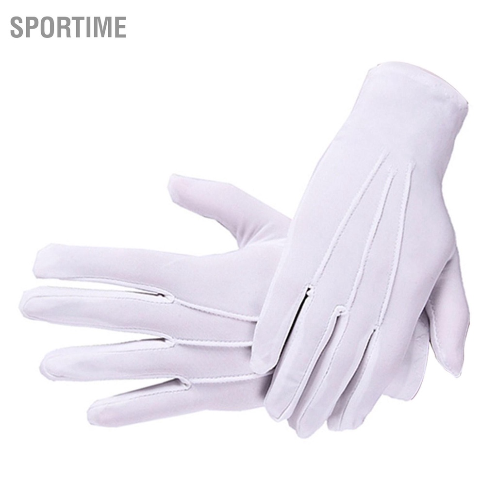 Bán hàng nóng Trắng Găng Tay Mỏng Co Giãn Thoáng Khí Nghi Lễ Diễu Hành Người Lớn Đồng Nhất Ngoài Trời Lái Xe Leo Núi Đi