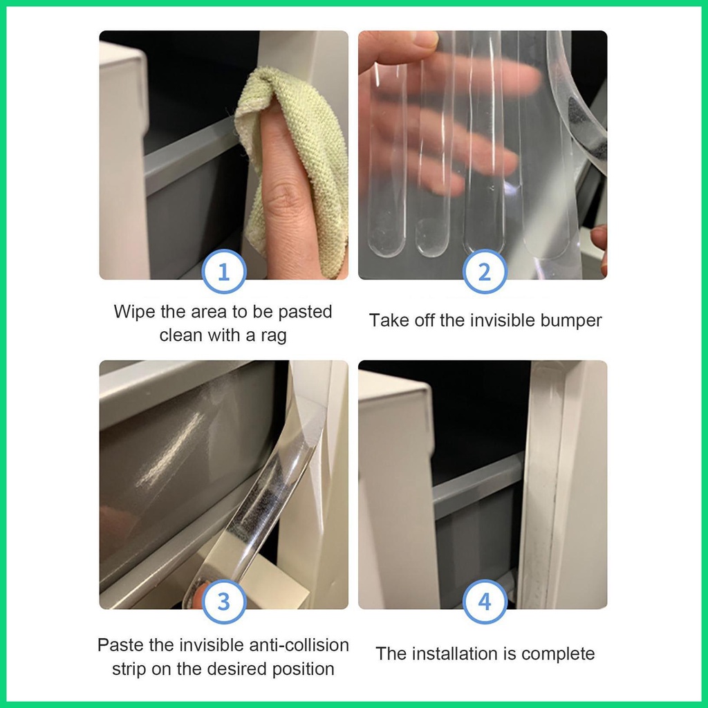Set 10 Dải Dán Bảo Vệ Tường / Tay Nắm Cửa Trong Suốt Chống Sốc Không Để Lại Dấu Vết