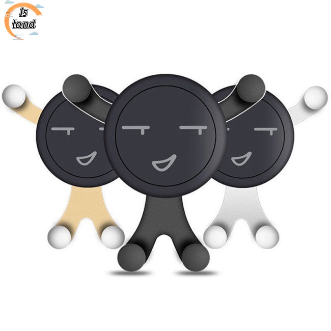 [IS] 360° Giá Đỡ Điện Thoại Gắn Điều Hòa Xe Hơi Hình Mặt Cười Xoay Được