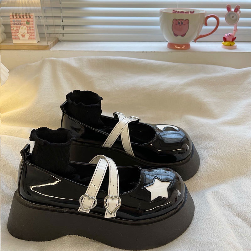 Giày Mũi Tròn Đế Xuồng Phong Cách Nhật Bản