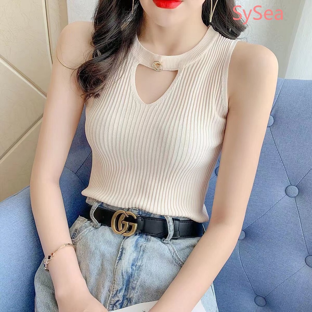 Áo Dệt Kim Hai Dây Thời Trang Mùa Hè Cho Nữ