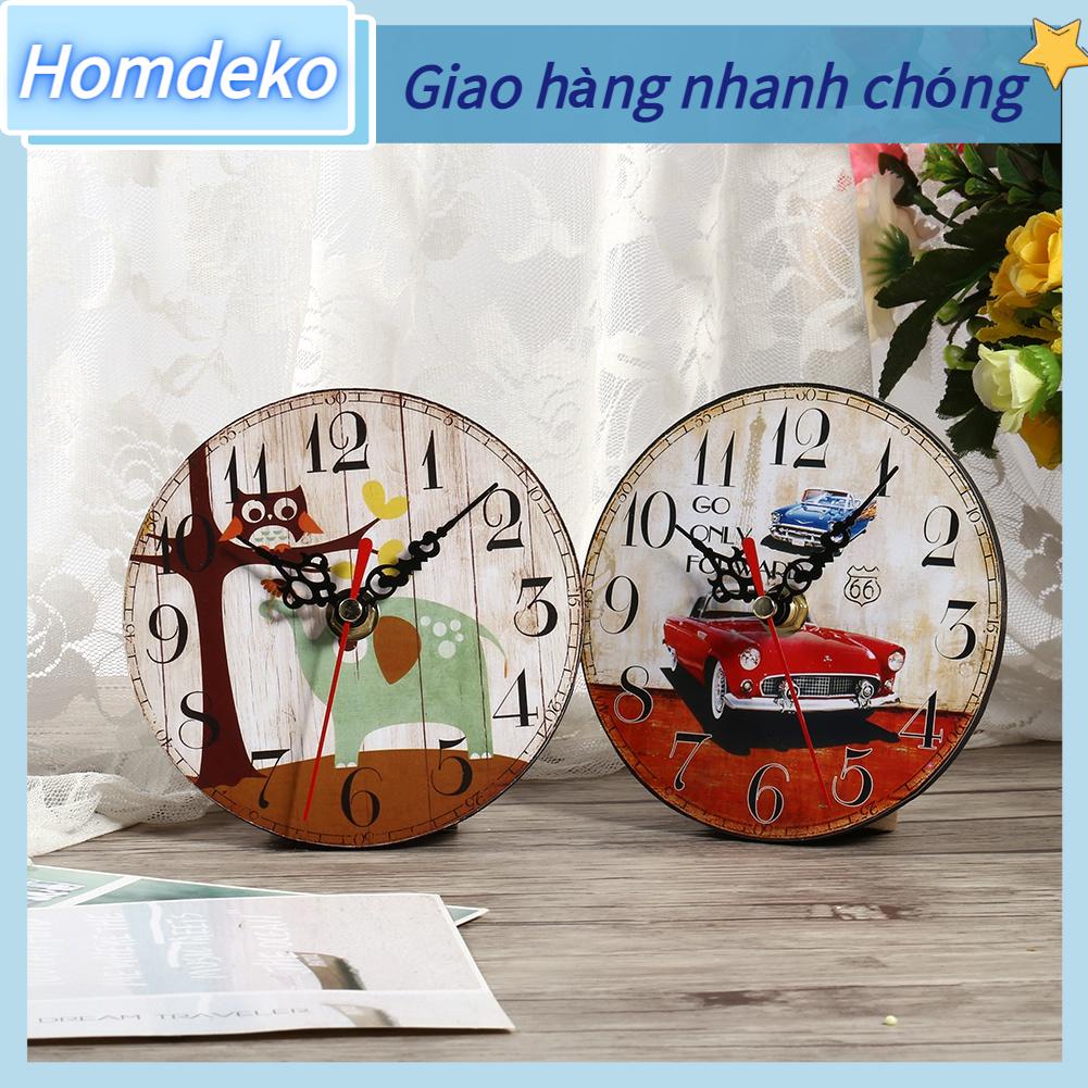Đồng hồ trang trí dán tường 3D phong cách độc đáo, 7 loại Đồng hồ treo tường cổ sáng tạo Phong cách điển tròn bằng gỗ Trang trí văn phòng tại nhà Homdeko F.