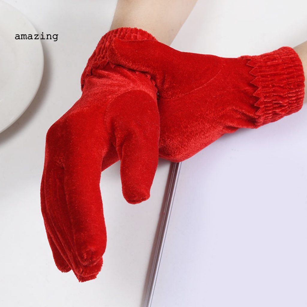 Găng Tay Nhung Co Giãn Màu Trơn Dành Cho Nữ Đi Xe Đạp / Dạ Tiệc