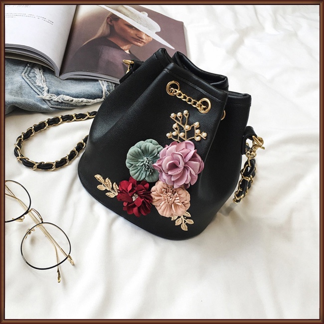 Túi Xách Rút Dây Họa Tiết Hoa Thời Trang Cho Nữ