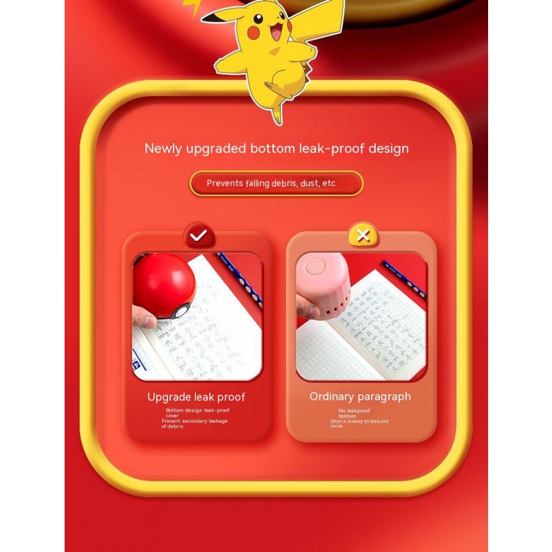 Máy Hút Bụi Để Bàn Làm Sạch Cho Học Sinh / Bàn Phím / Crumbs / Bút Chì Hình Quả Bóng Pokemon Poke Ball QQWA