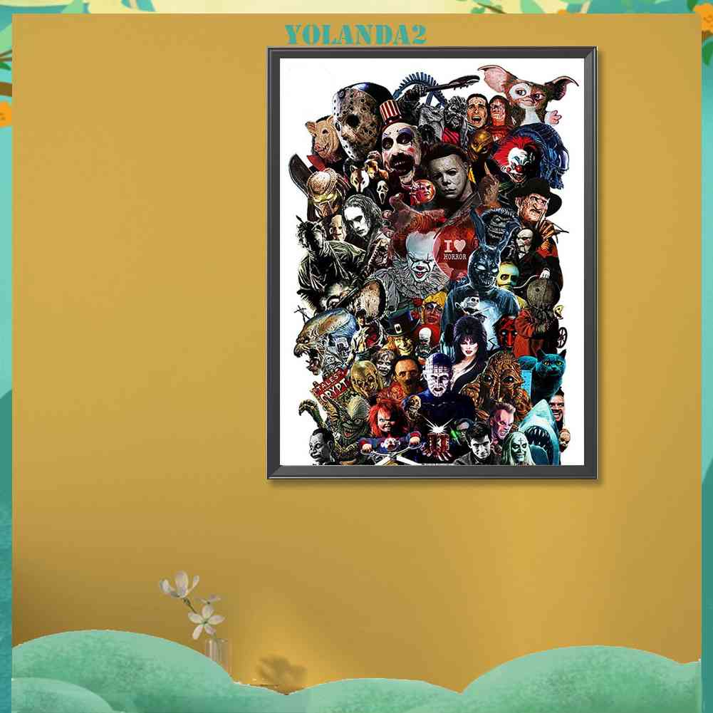 Tranh Đính Đá Kim Cương Toàn Bộ 5D DIY Hình Phim Kinh Dị Trang Trí Nhà Cửa