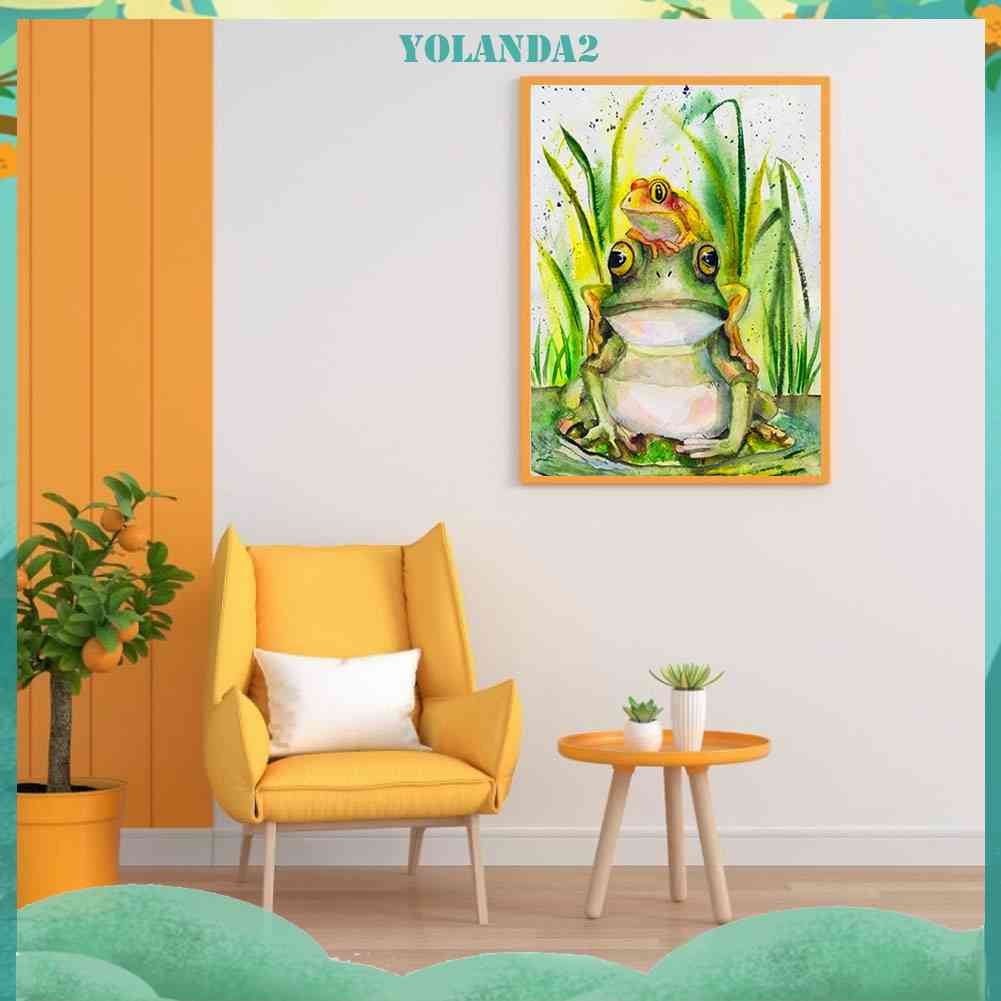 Bộ Tranh Đính Đá 5D Họa Tiết Chú Ếch Độc Đáo DIY Dùng Trang Trí Nhà Cửa