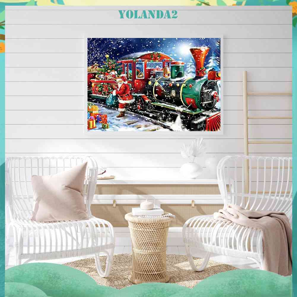 Tranh Đính Đá Kim Cương Toàn Bộ 5D DIY Hình Vẽ Giáng Sinh