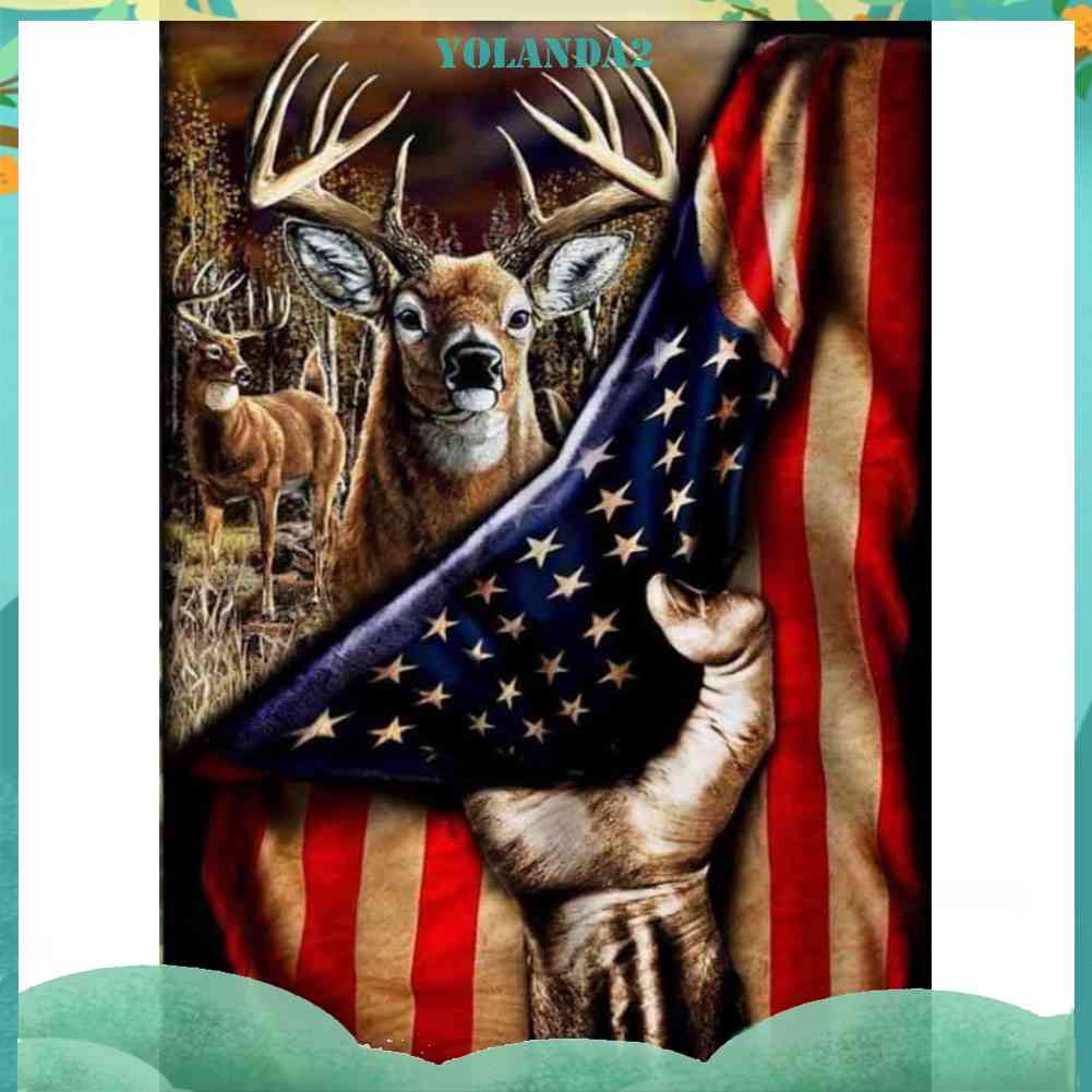 Bộ Tranh Đính Đá Họa Tiết Quốc Kỳ Độc Đáo Diy Dùng Trang Trí Nhà Cửa