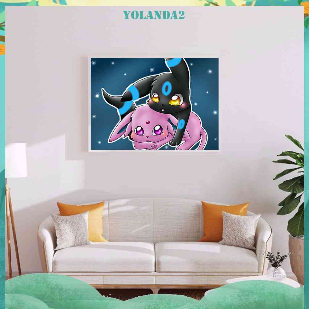 Tranh Đính Đá Kim Cương Toàn Bộ 5D DIY Hình Pokemon