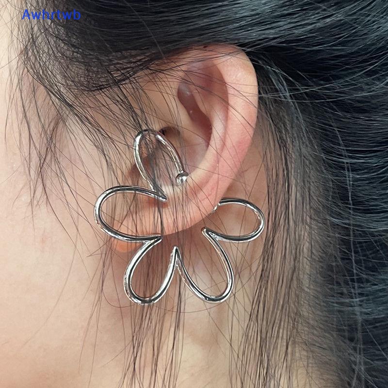 Khuyên Kẹp Vành Tai Bằng Bạc Không Cần Xỏ Lỗ Hình Hoa Thời Trang Cho Nữ Mới