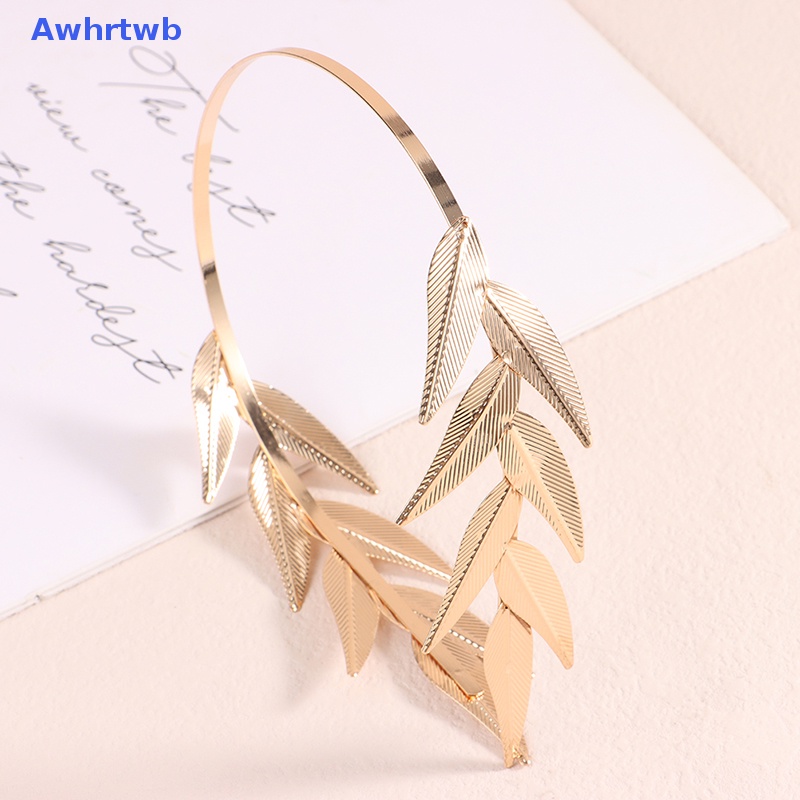 Băng Đô Cài Tóc Bằng Kim Loại Hình Chiếc Lá Màu Vàng Thanh Lịch Cho Cô Dâu Mới