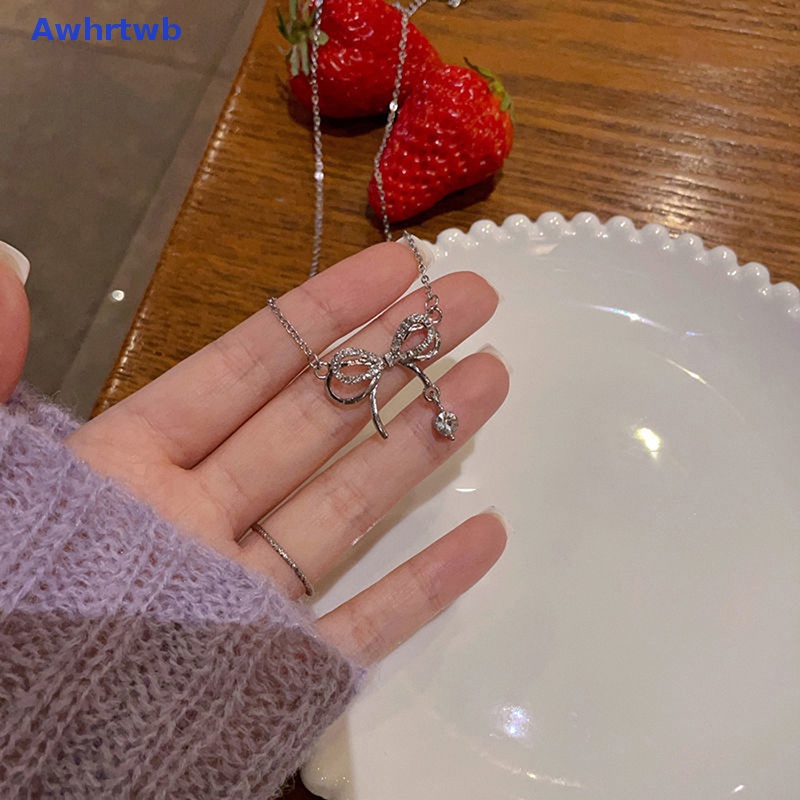 Vòng cổ Mặt Nơ Đính Đá Zircon Thời Trang Cho Nữ Mới