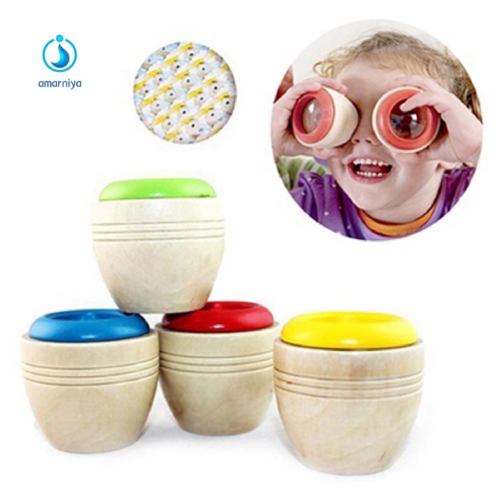 Kính Vạn Hoa Bằng Gỗ Hình Mắt Ong Giáo Dục Sớm Cho Bé