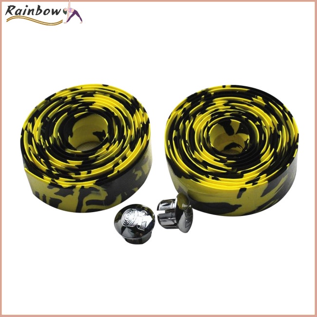 Dây Quấn Tay Lái Xe Đạp Bằng Xốp Mềm Chống Trượt Chống Mồ Hôi Kèm 2 Nút Cắm