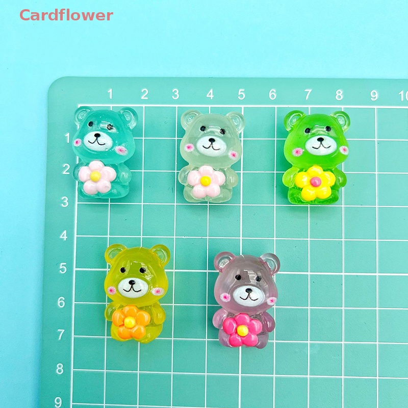 Bộ 2 Chú Gấu Hoạt Hình Bằng Nhựa Phát Quang Dùng Trang Trí Mới