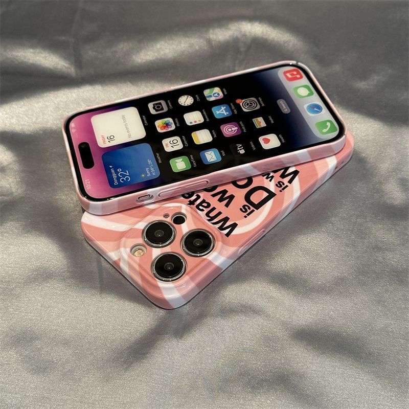 Ốp Điện Thoại Cứng Họa Tiết Trái Tim Màu Hồng Xinh Xắn Cho Apple 14pro 78Piphone13In 11 max V6B3