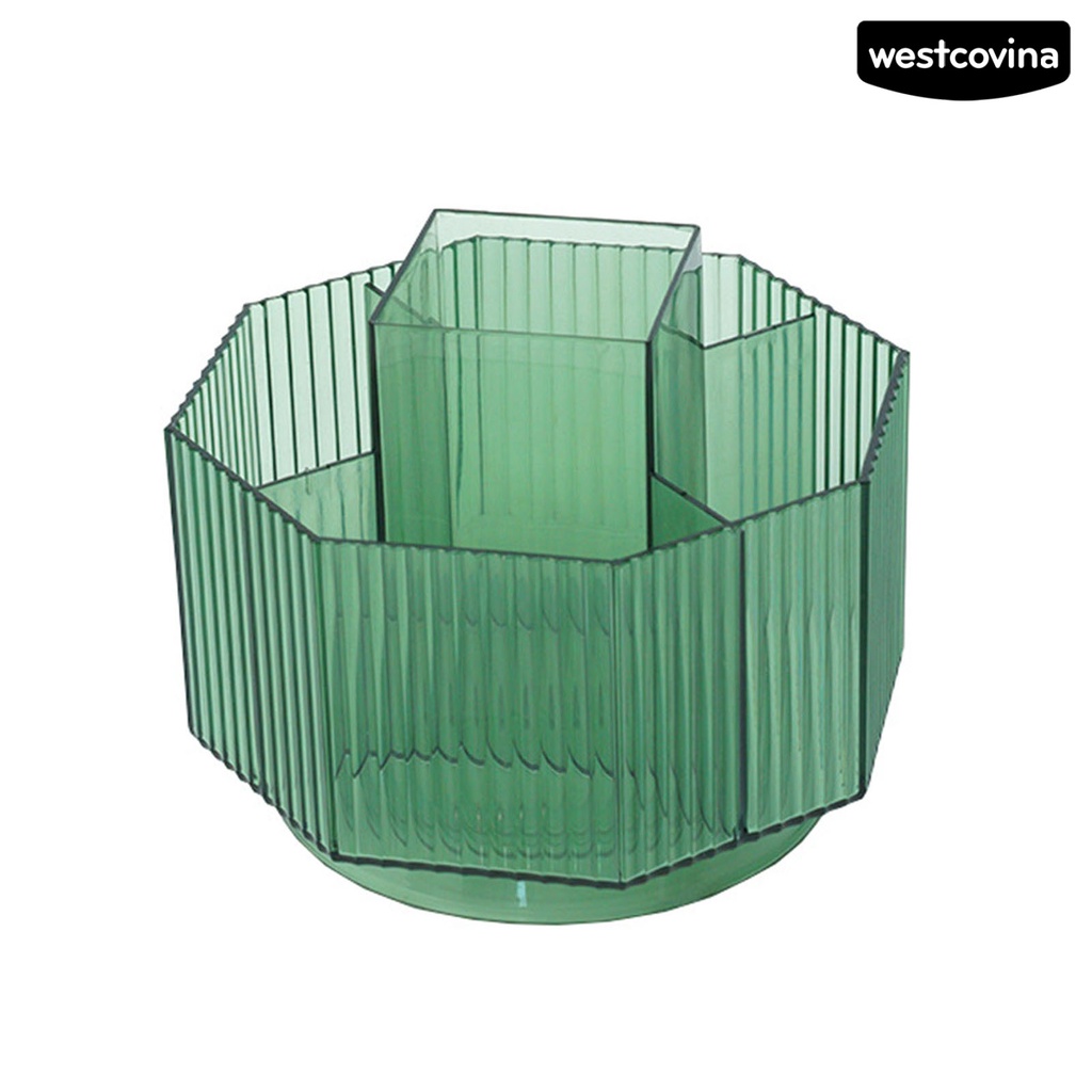 [COD]♪Hộp Đựng Cọ Trang Điểm Dạng Xoay Trong Suốt Dung Tích Lớn Đa Năng