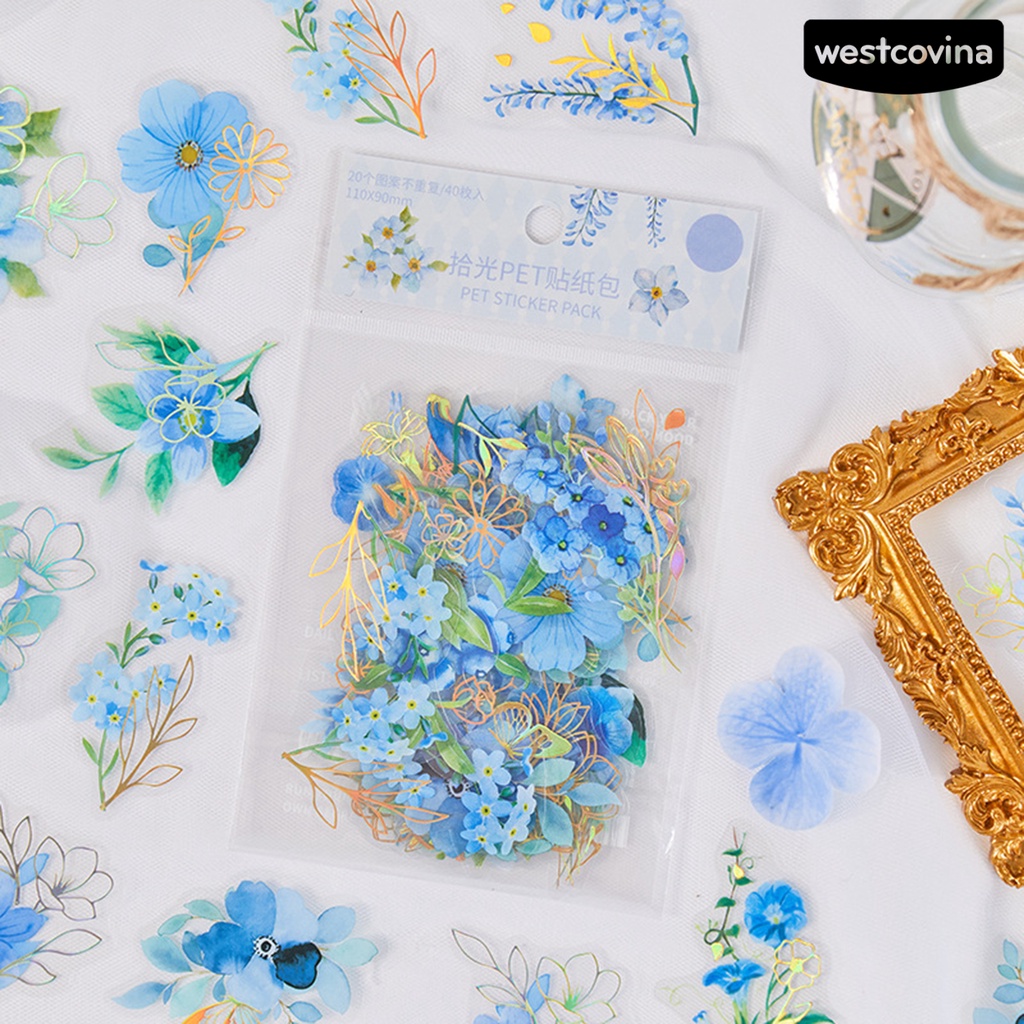 [COD]♪Túi 40 Miếng Dán Tự Dính Chống Thấm Nước Họa Tiết Hoa Xinh Xắn Trang Trí Đa Ứng Dụng