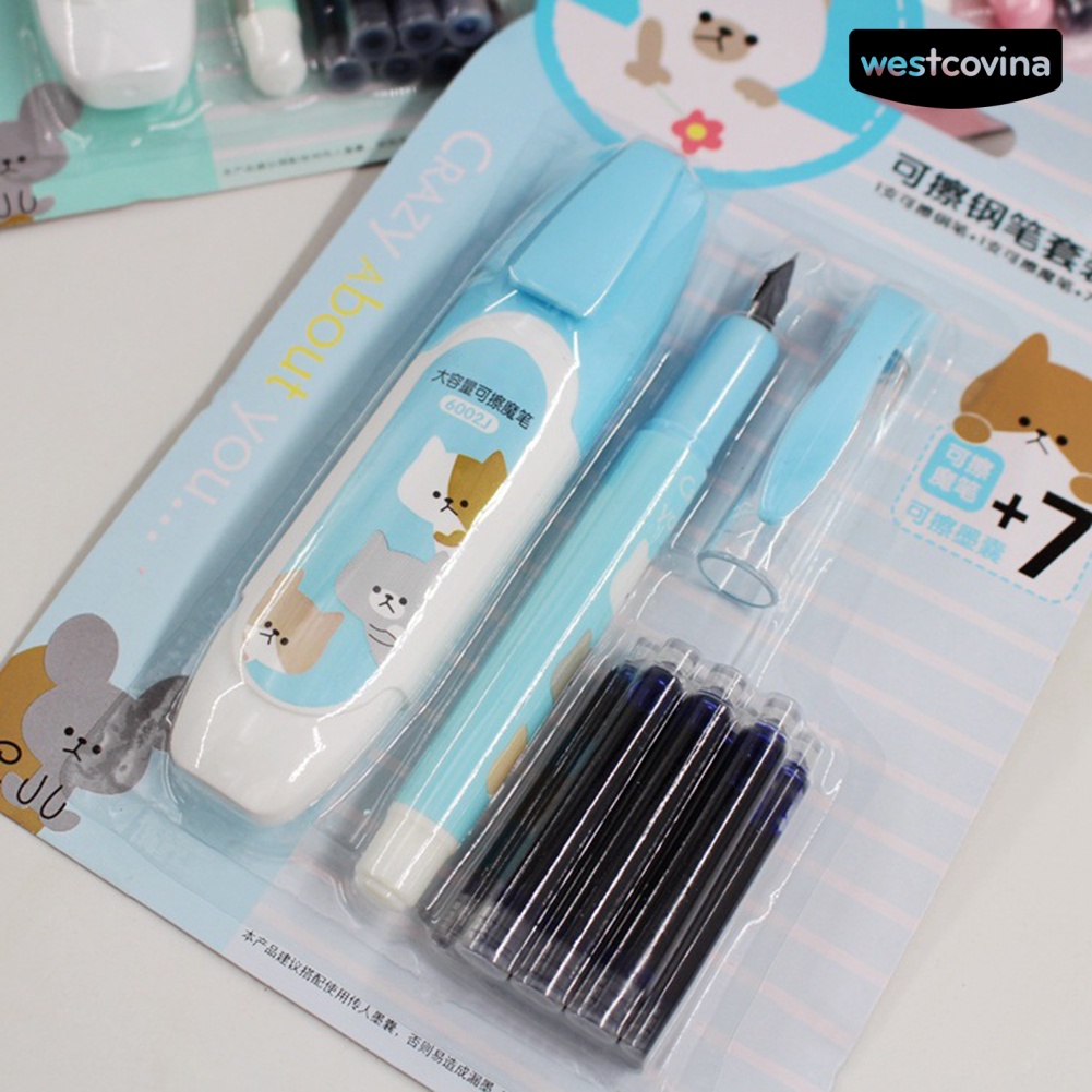 [COD]♪Bút Máy Ngòi Lớn Kèm 7 Lõi Mực Thay Thế