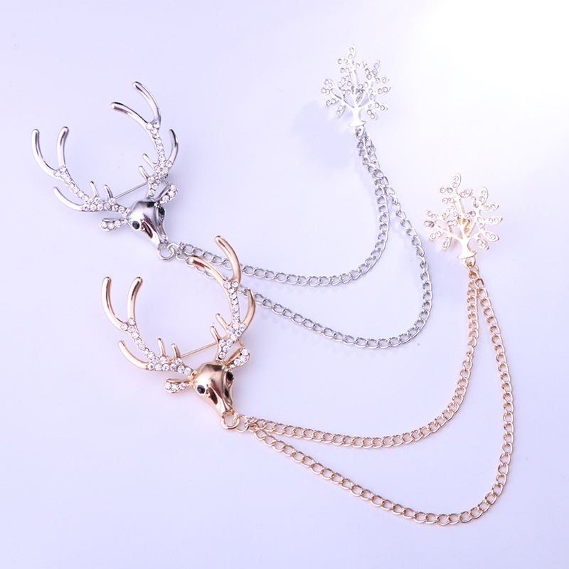 (MớI) Ghim CàI ÁO HìNh Chú Hươu ĐíNh Đá ThờI Trang Cho Nam Nữ