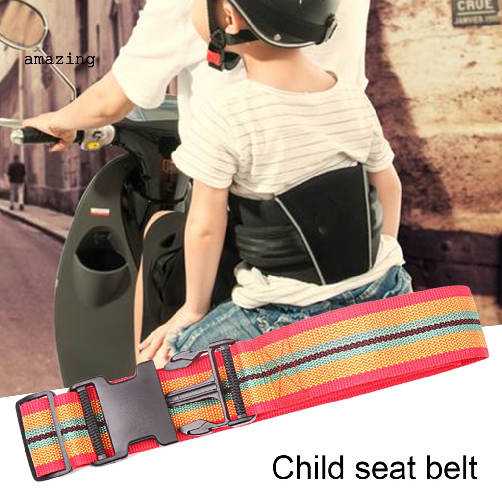 Dây Đai An Toàn Kẻ Sọc Nhiều Màu Dày Dặn Cho Bé Khi Đi Xe Máy
