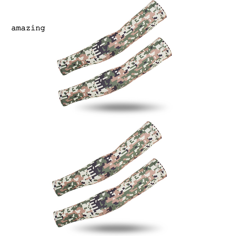 Set 2 Đôi Găng Cánh Tay Thể Thao Chống Tia UV Họa Tiết Rằn Ri Unisex