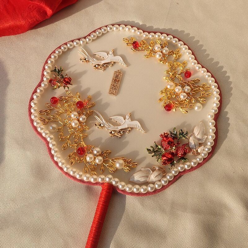 Quạt Cầm Tay Che Mặt Phong Cách Trung Hoa Cho Cô Dâu Đám Cưới