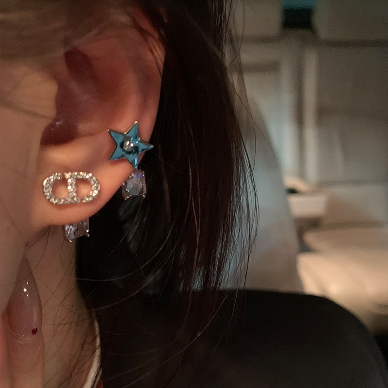Bông Tai Đính Đá Zircon Hình Ngôi Sao Xinh Xắn Cho Nữ