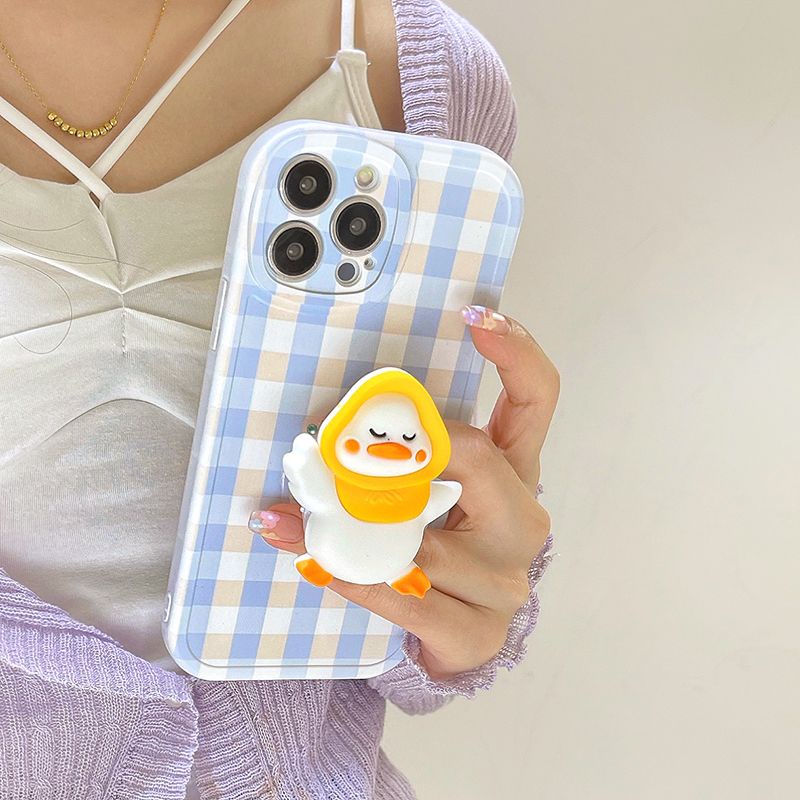 Ốp Điện Thoại Có Giá Đỡ Hình Vịt Cho Iphone 14 13 12 11pro Promax 7 8 Plus