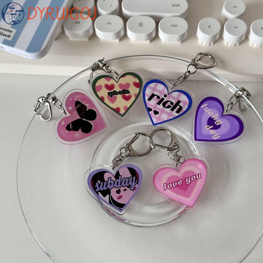 Móc Khóa Hình Trái Tim Bằng Acrylic Dễ Thương