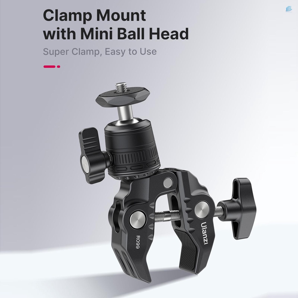 Giá Đỡ Siêu Kẹp 360 Độ Cho smartwatchinone Ulanzi R099° Vít Đầu Bi Mini Bằng Hợp Kim Nhôm Xoay Được 1 / 4 Inch 1.5kg 1.5kg