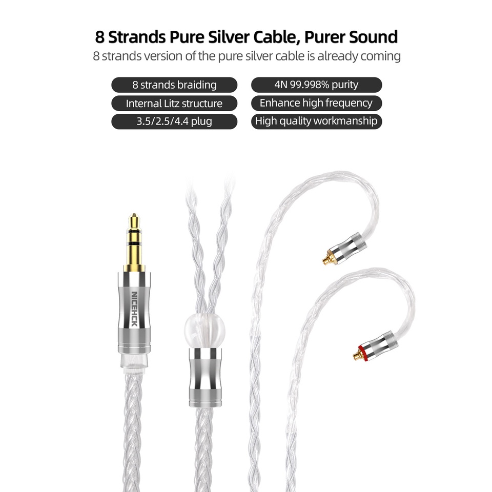 Dây Cáp Tai Nghe LitzPS-Pro 8 Core 4N Litz 3.5mm / 2.5mm / 4.4mm MMCX / NX7 / QDC / 0.78 2Pin Cho CIEM MK3