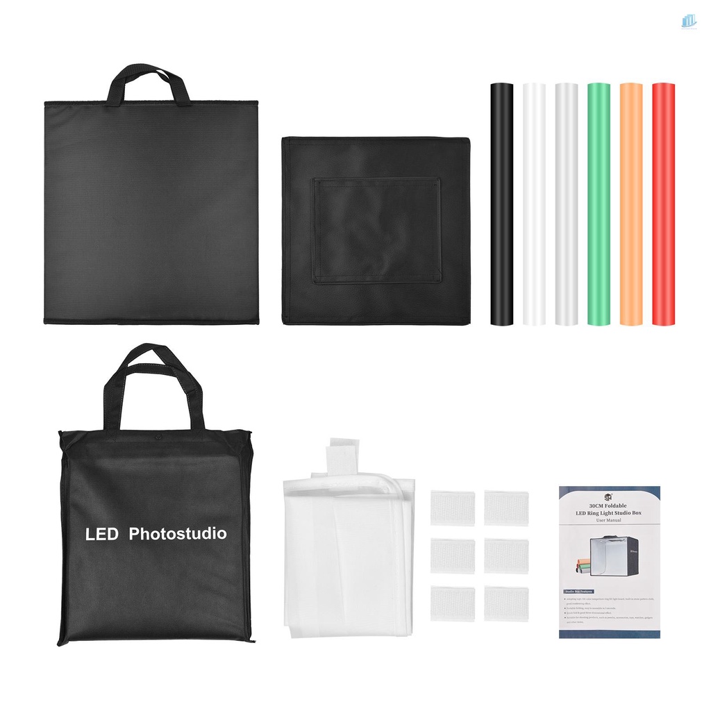 Hộp Chụp Ảnh Đèn LED 128 Bóng 40cm / 16inch Có Thể Gập Lại Kèm 6 Màu Tùy Chỉnh Nhiệt Độ