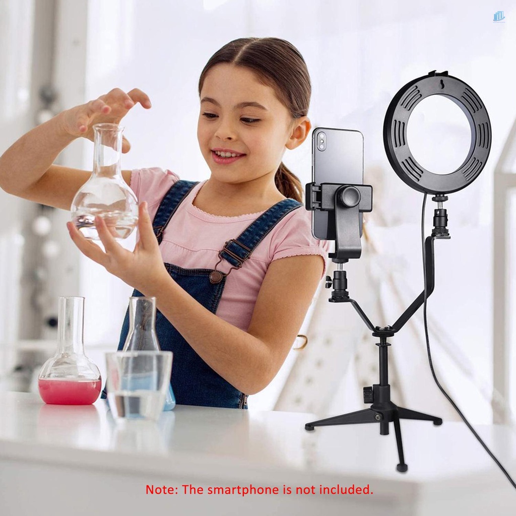 Vòng Đèn LED Tròn 6 Inch / 16cm Có Thể Điều Chỉnh Độ Sáng Với Giá Đỡ Ba Chân Hình Chữ V Cho Chụp Ảnh Chân Dung
