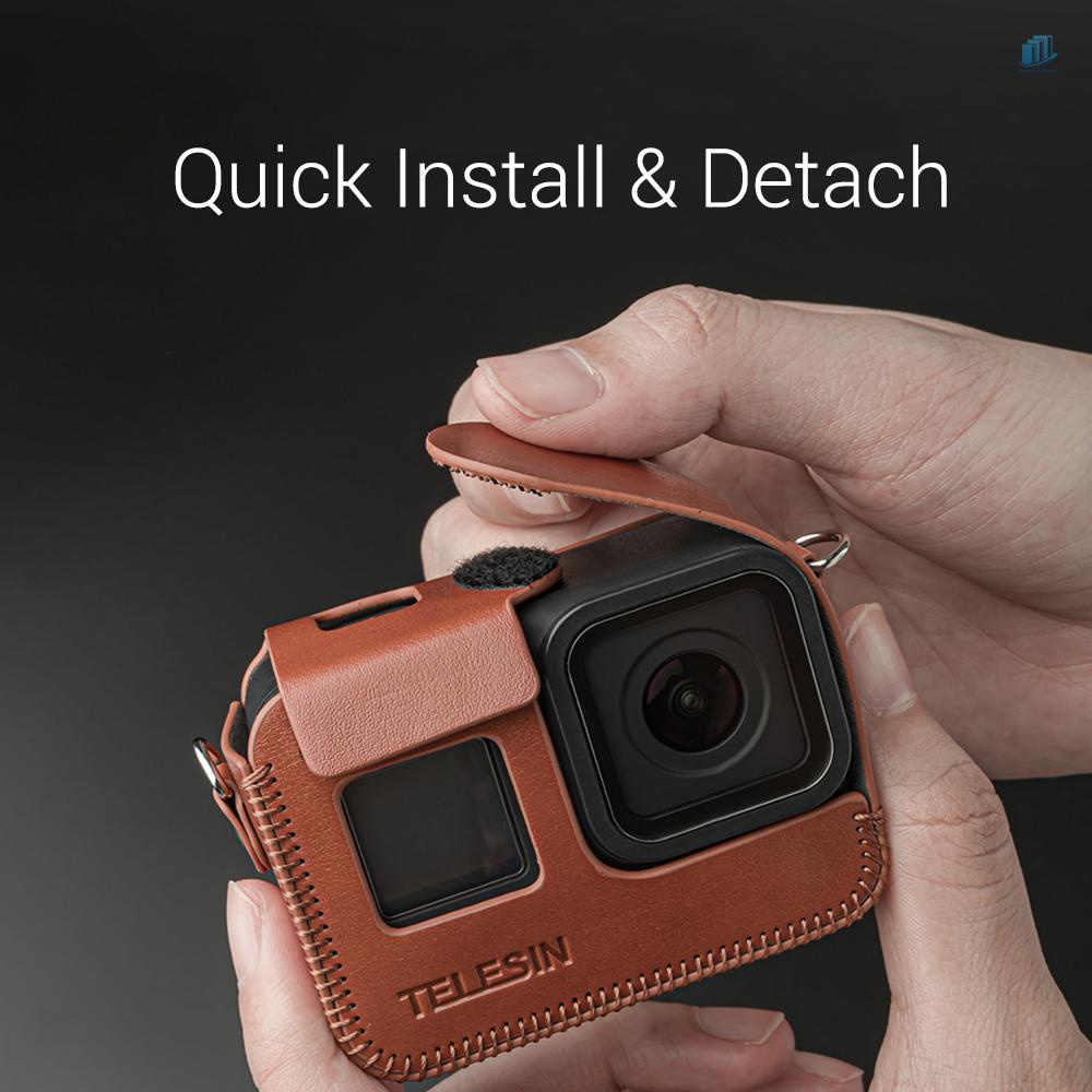 TELESIN Vỏ Da PU Bảo Vệ Máy Ảnh 8 Hành Động Cho smartwatchinone Tel Resin / PU