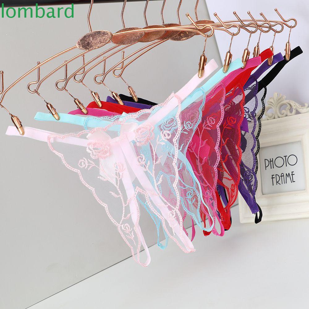 Quần Lót Trong Suốt Lưng Thấp Thêu Hoa Quyến Rũ Cho Nữ