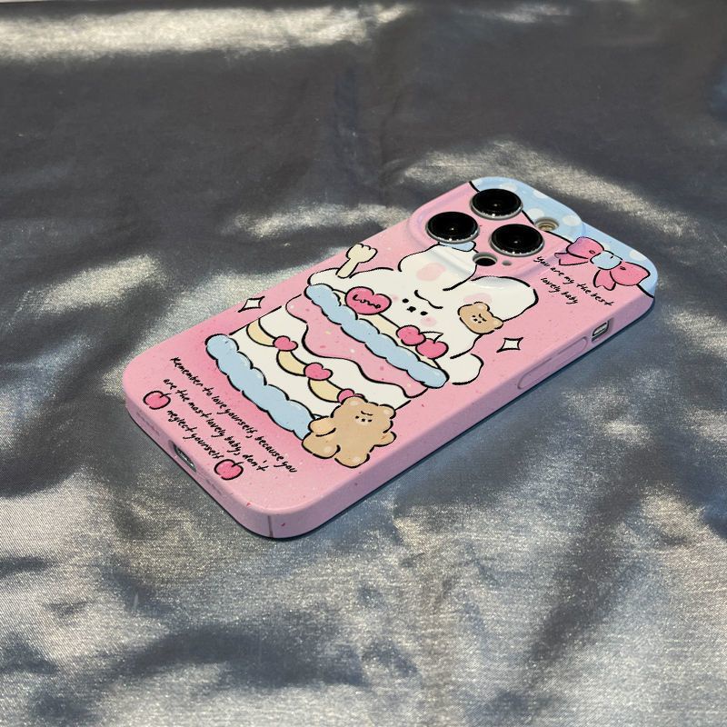 Ốp Điện Thoại Màu Hồng Họa Tiết Chú Thỏ Nhỏ Dễ Thương Cho Iphone promax11714iPhone12 13xr Apple plus / xs8 / / YXCR