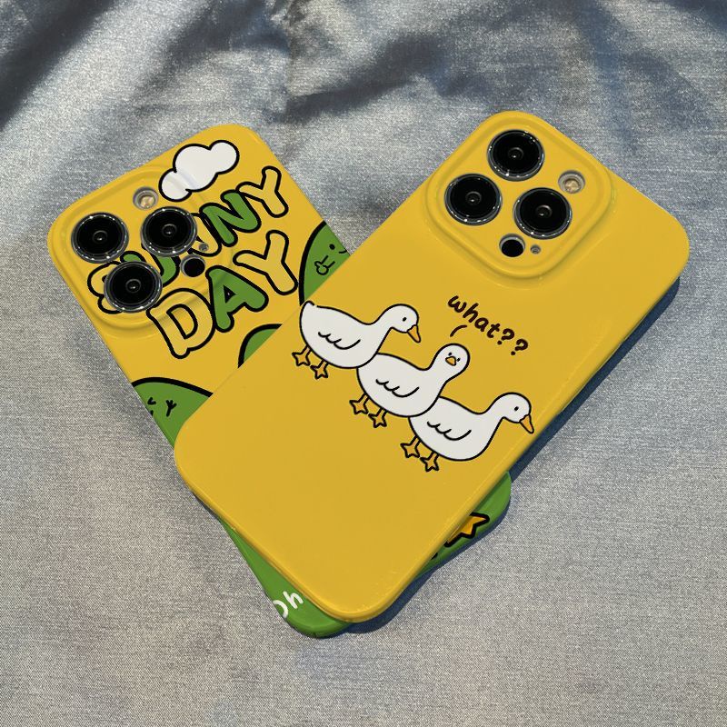 Ốp Điện Thoại Cứng Họa Tiết Vịt Trắng Nhỏ Dễ Thương Cho Iphone Xr plus137 / promax / 11 xs 12 148 XS4Q