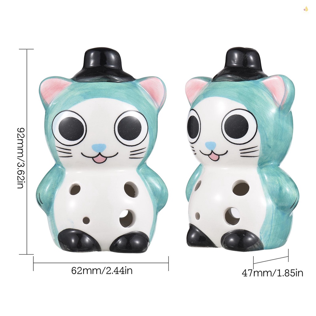 Nhạc Cụ Ocarina Gốm 6 Lỗ Có Dây Đeo Hình Động Vật Dễ Thương