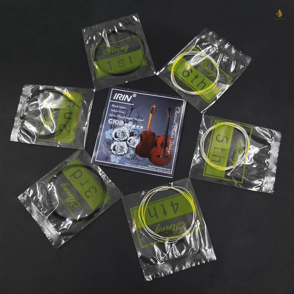 Bộ 6 Dây Đàn Guitar Cổ Điển Bằng Nylon (. 028-.043) Hai Màu