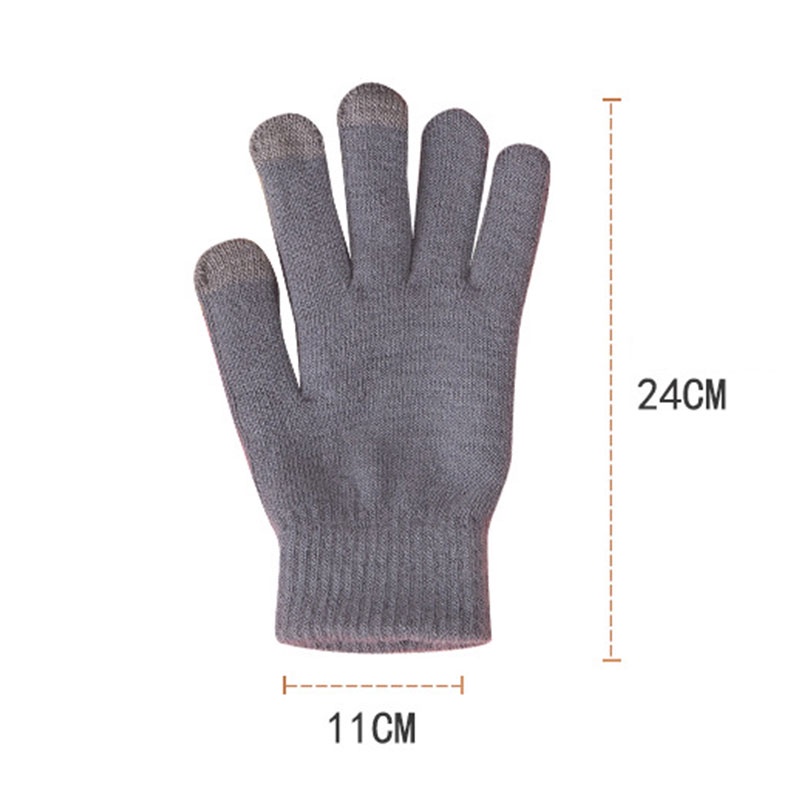 Găng Tay Năm Ngón Đan Len Cashmere Có Thể Chạm Màn Hình Cảm Ứng