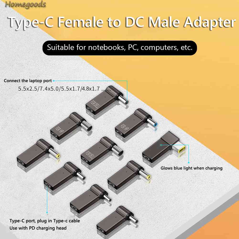 Bộ Chuyển Đổi Nguồn Điện PD 100W Từ Cổng Type-C Sang DC Cho Laptop 2023