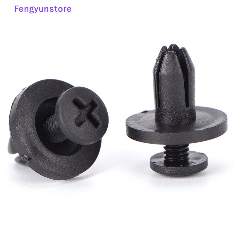 FENDER Set 50 Đinh Tán Nhựa 6Mm Màu Đen Cho Xe Hơi